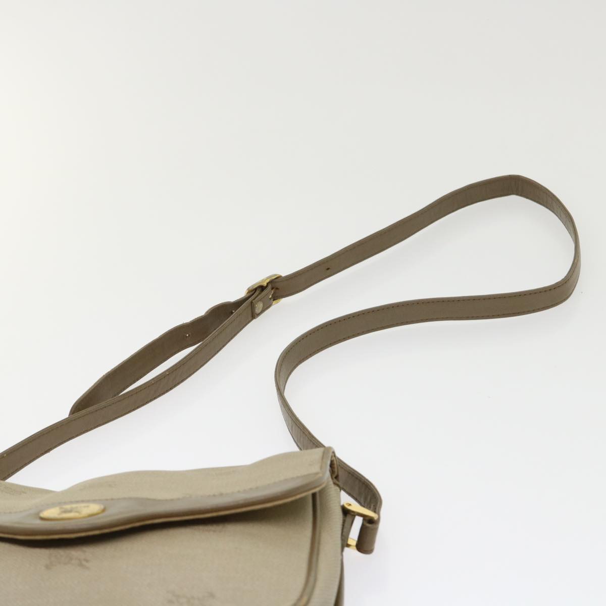 Burberrys Shoulder Bag PVC Leather Beige Auth bs6453