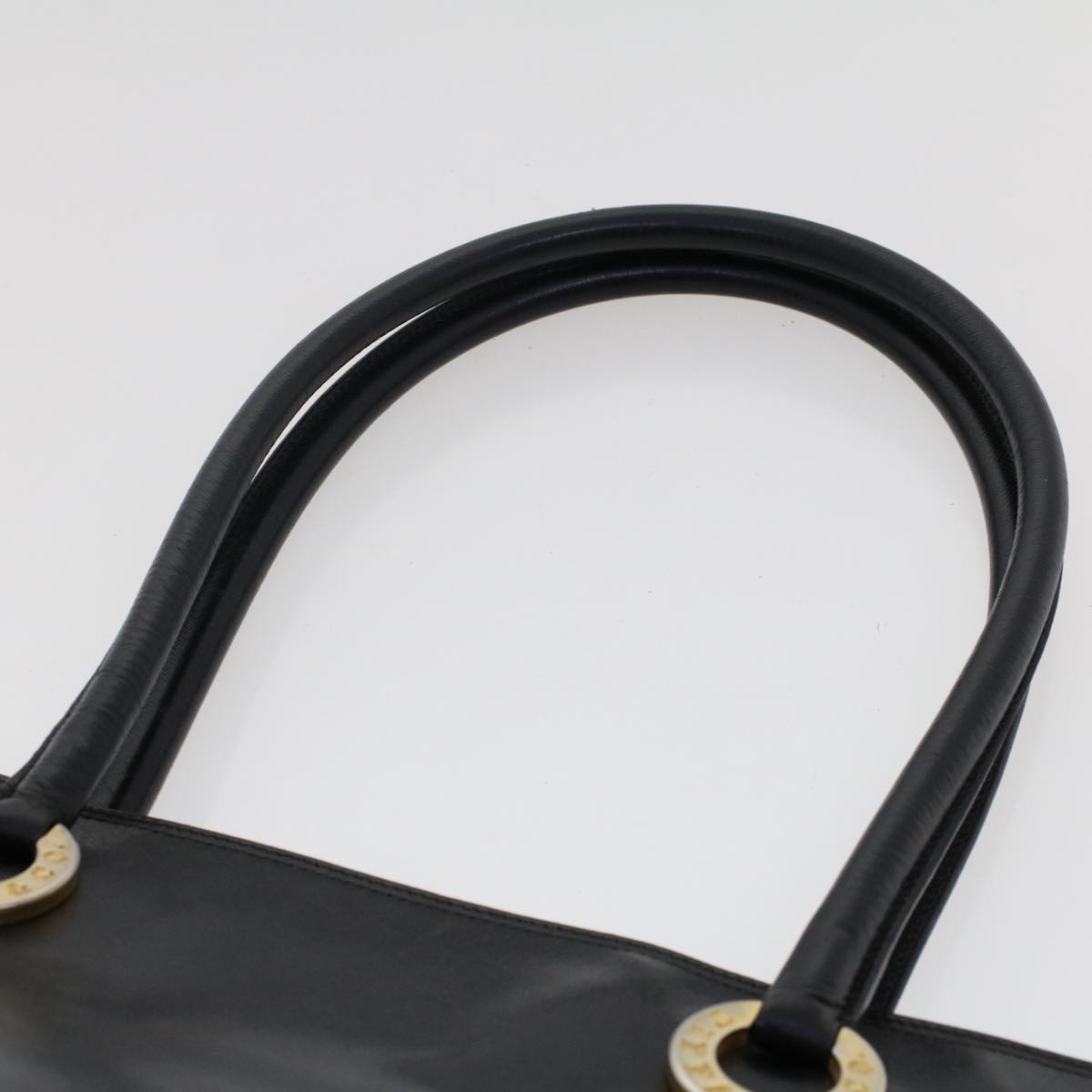 TIFFANY&Co. Tote Bag Leather Black Auth bs6458