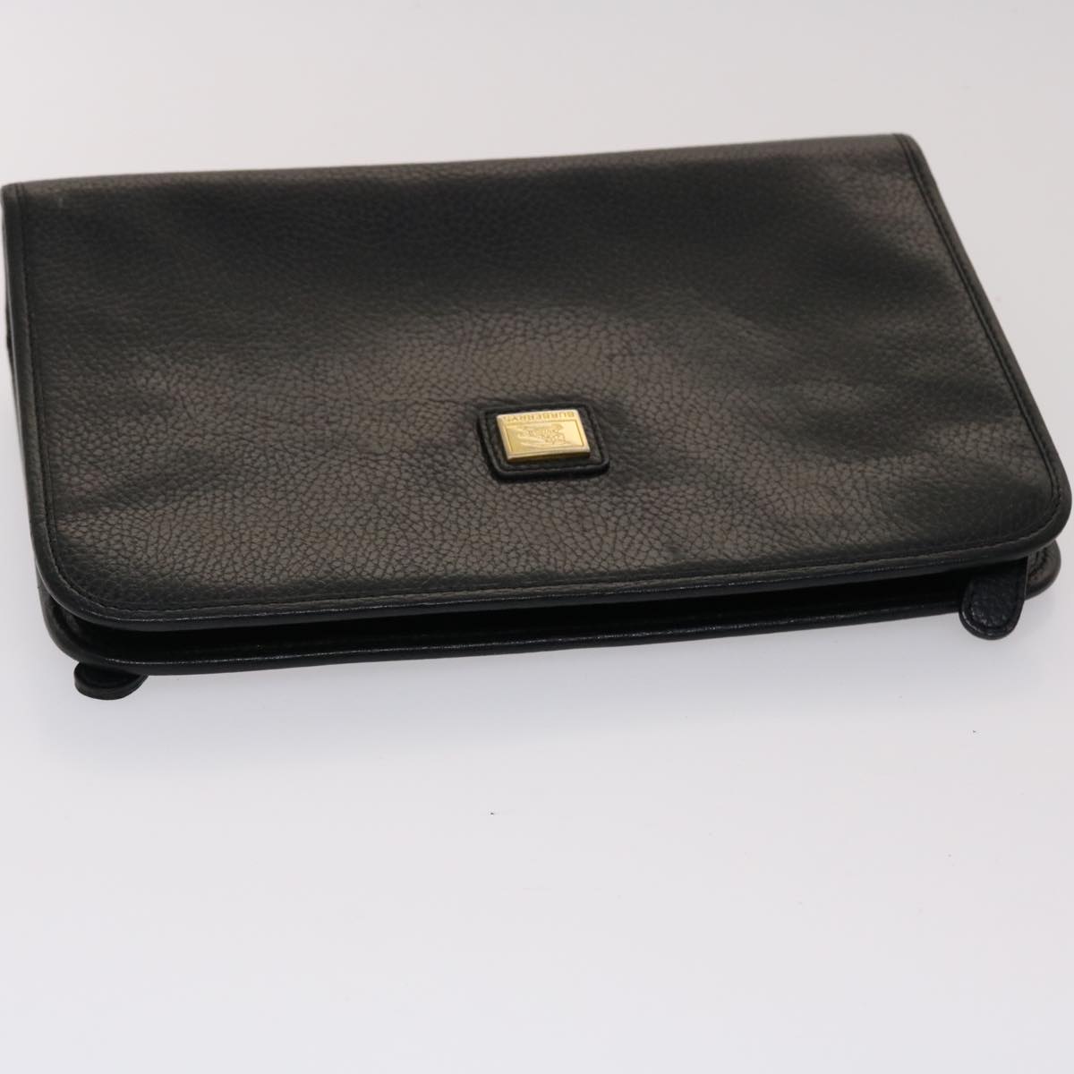 Burberrys Nova Check Clutch Bag Leather Nylon 2Set Black Beige Auth bs6459