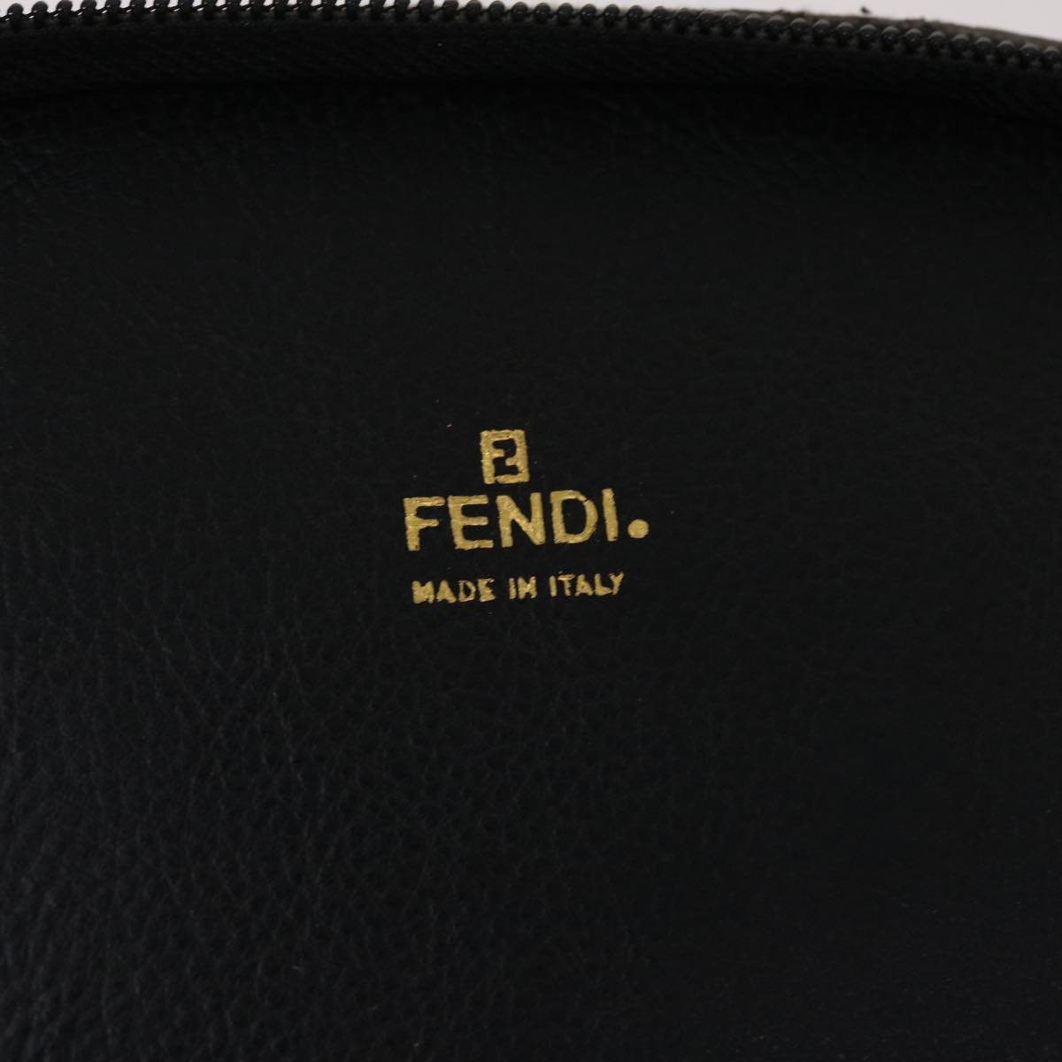 FENDI Pecan Canvas Vanity Cosmetic Pouch Black Brown Auth bs6461