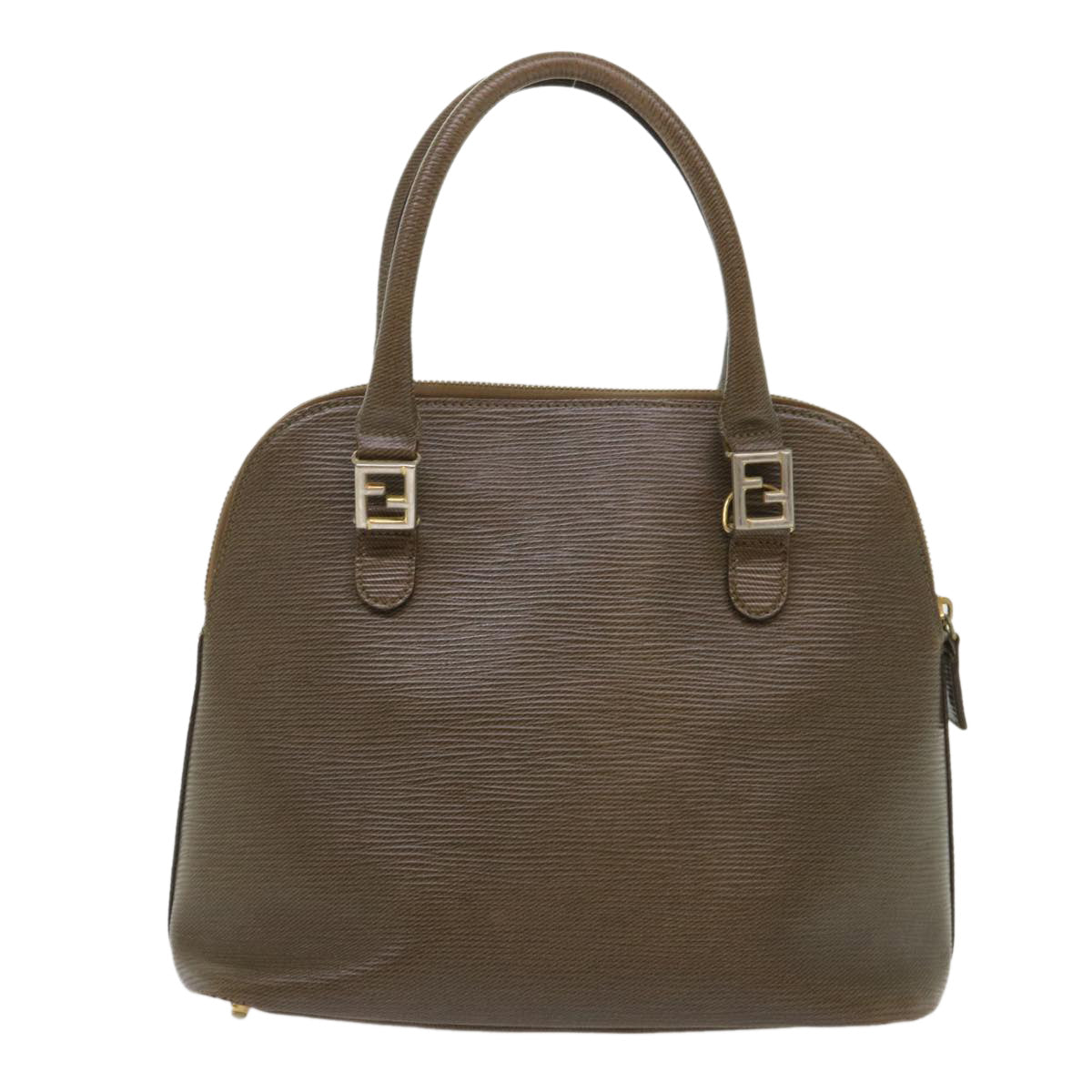 FENDI Hand Bag Leather Brown Auth bs6467 - 0