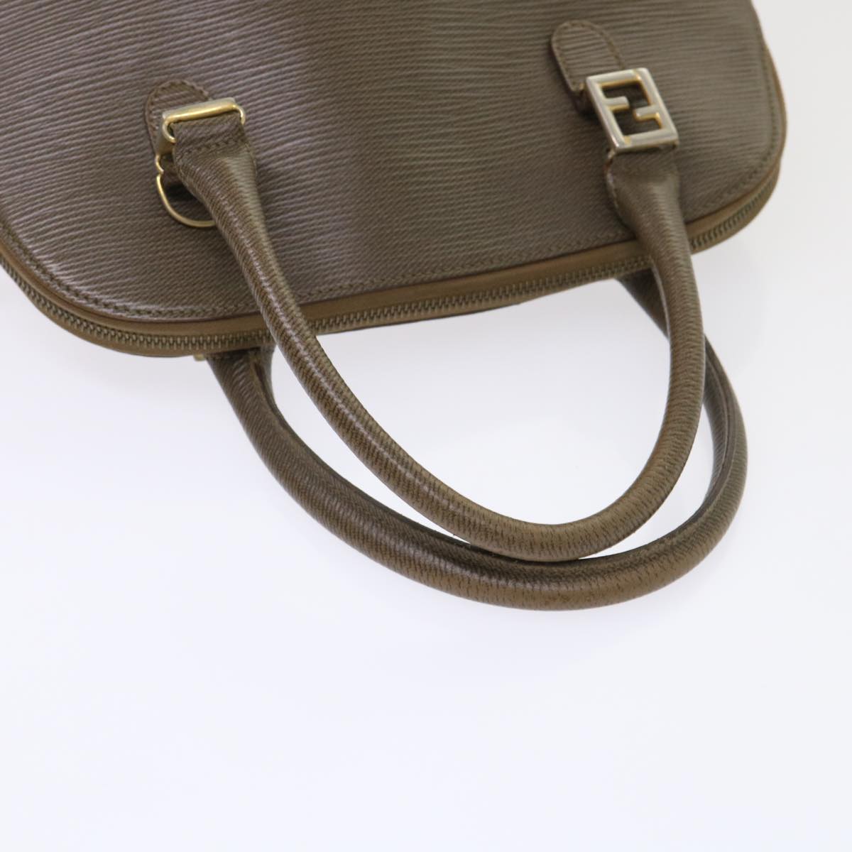 FENDI Hand Bag Leather Brown Auth bs6467