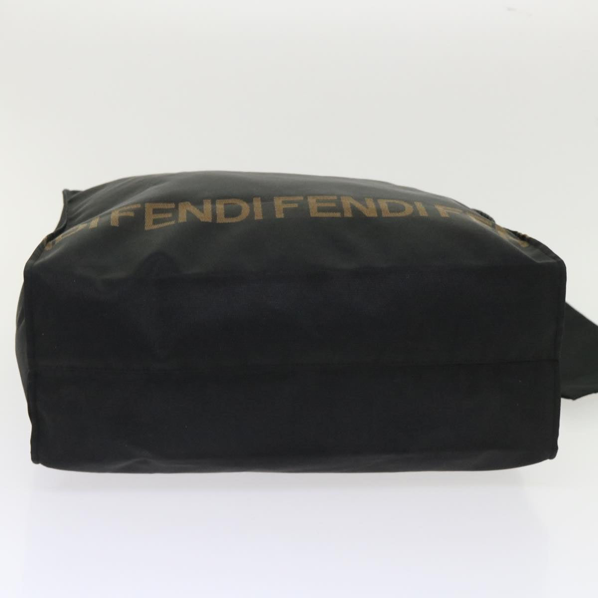 FENDI Pecan Canvas Hand Bag Garment Cover Nylon 2Set Brown Black Auth bs6470