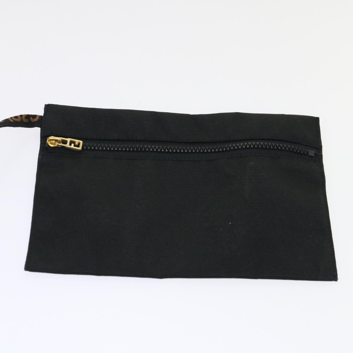 FENDI Pecan Canvas Hand Bag Garment Cover Nylon 2Set Brown Black Auth bs6470