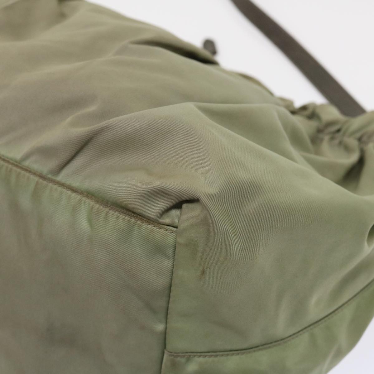 PRADA Shoulder Bag Nylon Khaki Auth bs6502