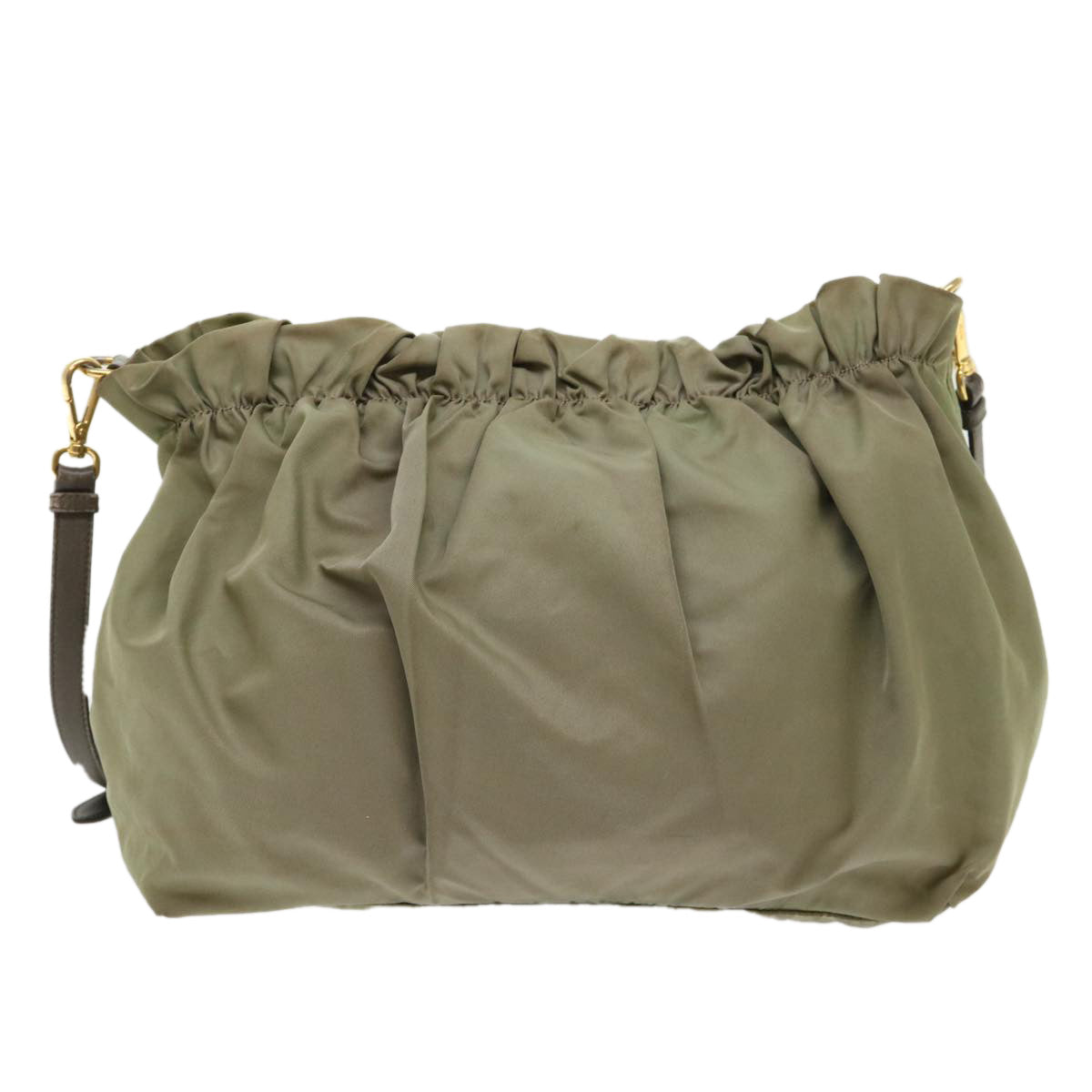 PRADA Shoulder Bag Nylon Khaki Auth bs6502 - 0
