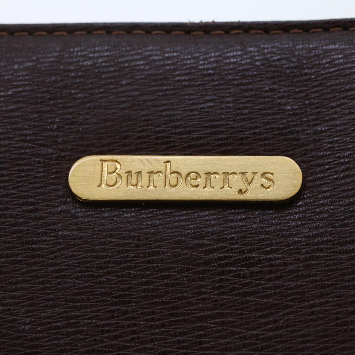 Burberrys Hand Bag Leather Brown Auth bs6515