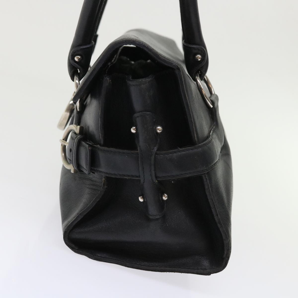 Salvatore Ferragamo Gancini Hand Bag Patent leather 3Set Black Brown Auth bs6528