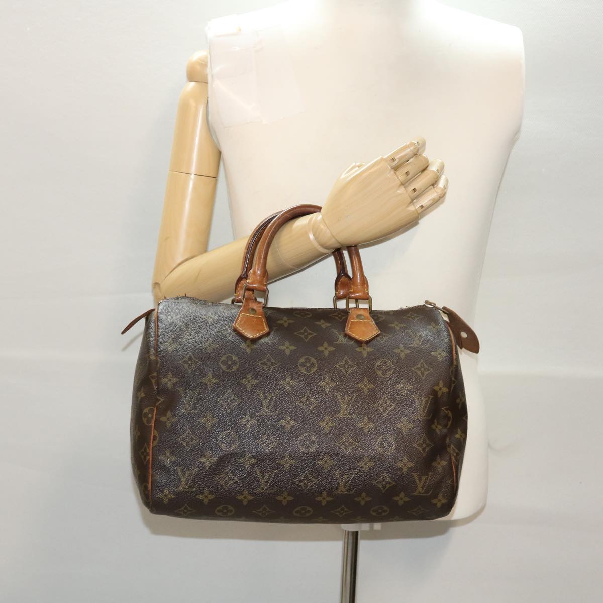 LOUIS VUITTON Monogram Speedy 30 Hand Bag M41526 LV Auth bs6537