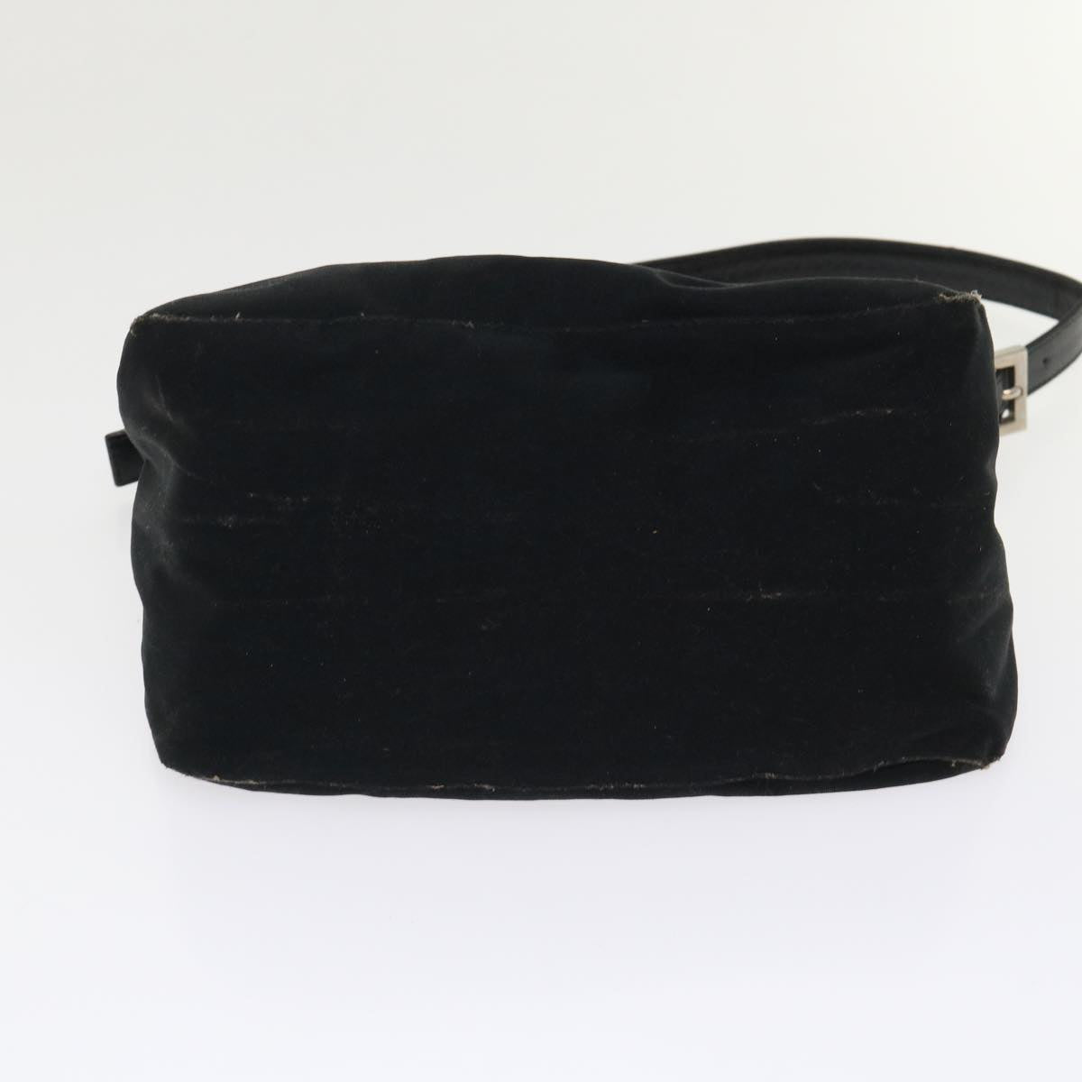 FENDI Mamma Baguette Shoulder Bag Nylon Black Auth bs6540