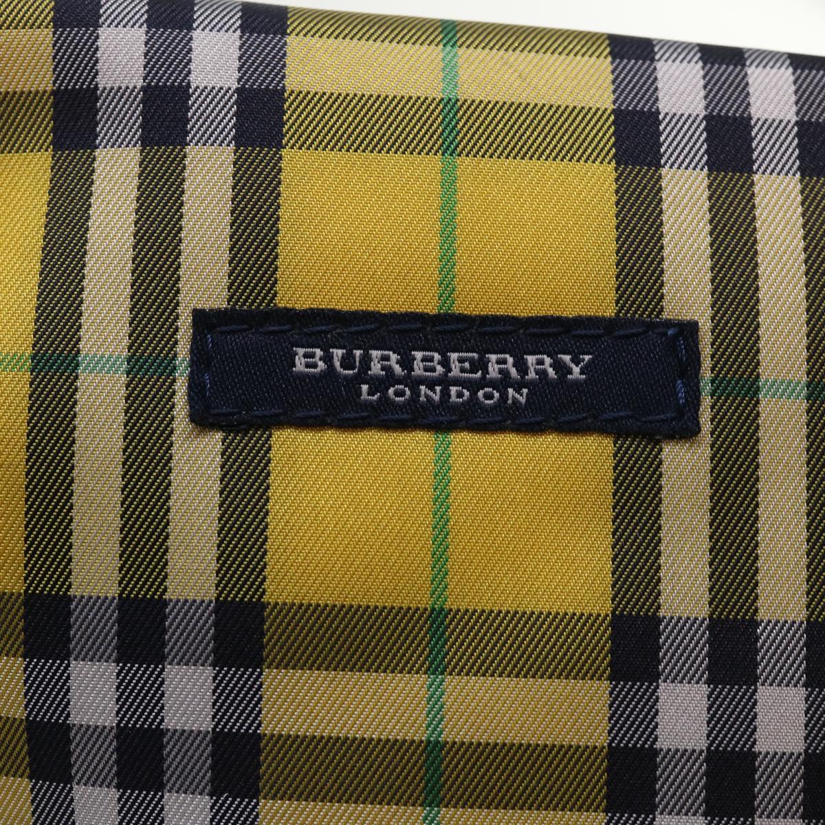 BURBERRY Nova Check Hand Pouch Nylon Yellow Black Auth bs6541