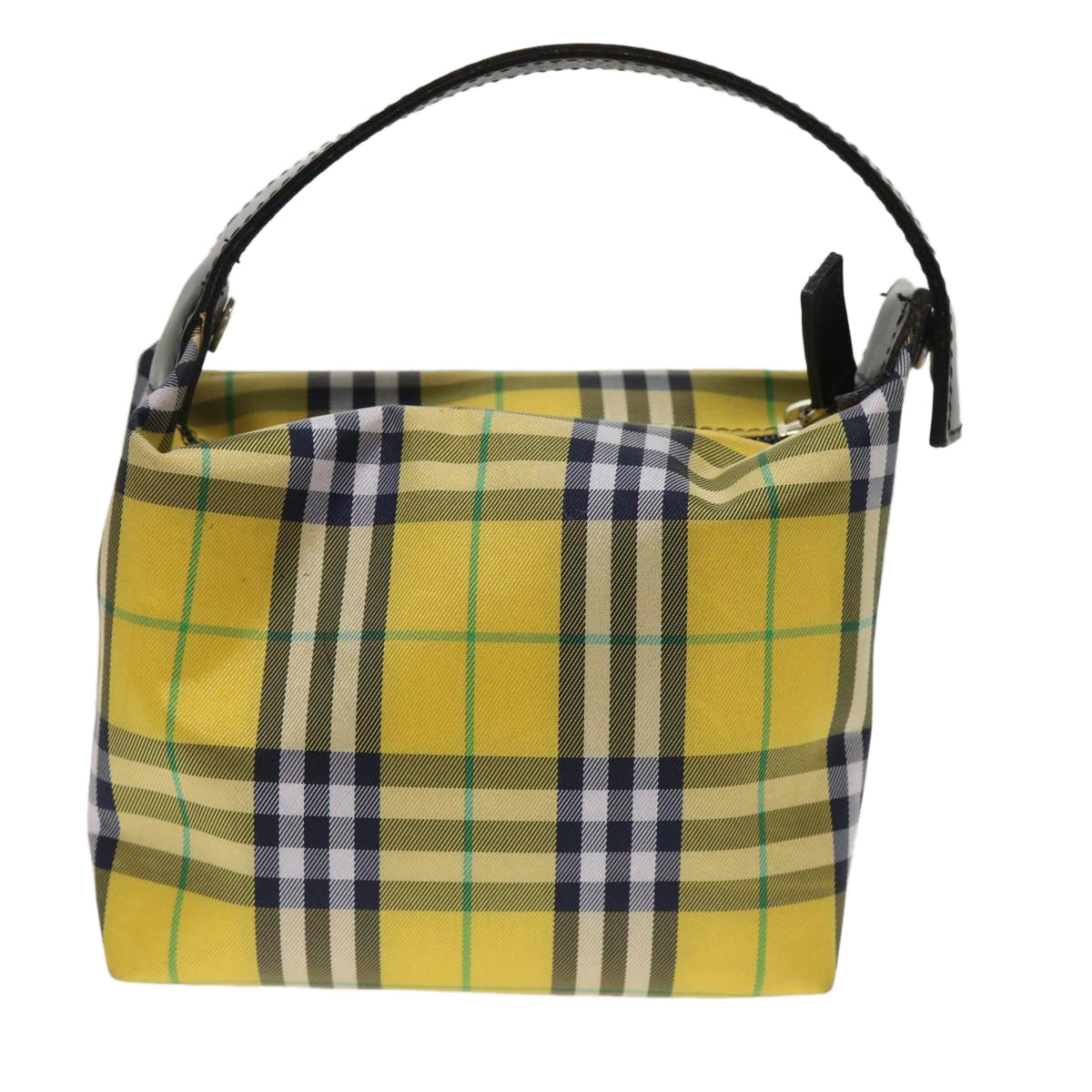 BURBERRY Nova Check Hand Pouch Nylon Yellow Black Auth bs6541