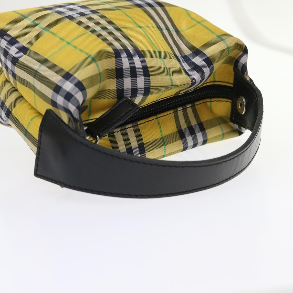 BURBERRY Nova Check Hand Pouch Nylon Yellow Black Auth bs6541