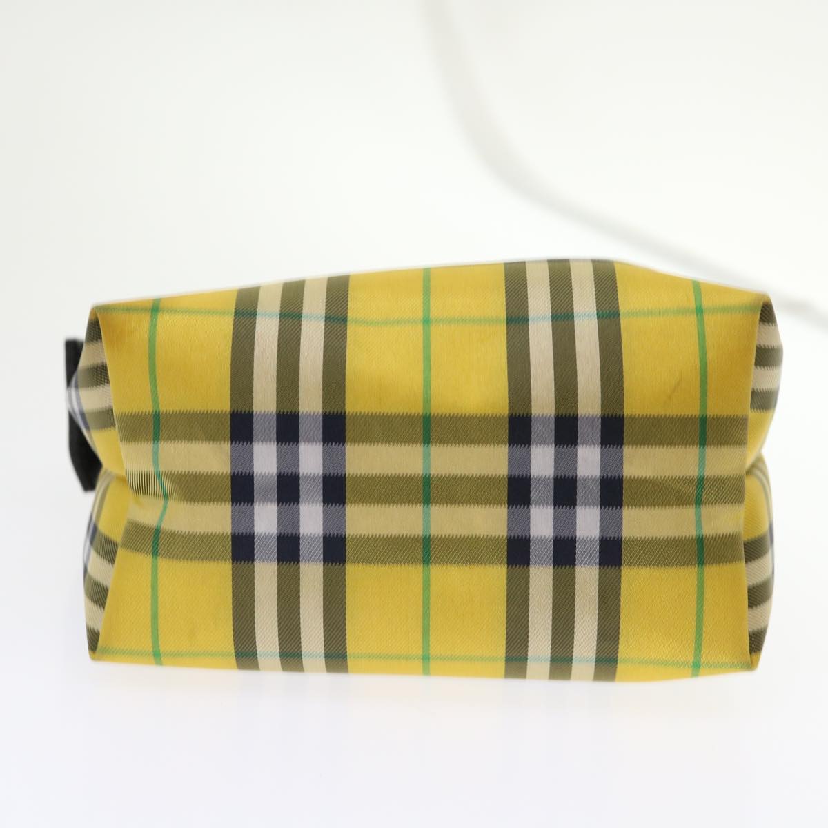 BURBERRY Nova Check Hand Pouch Nylon Yellow Black Auth bs6541