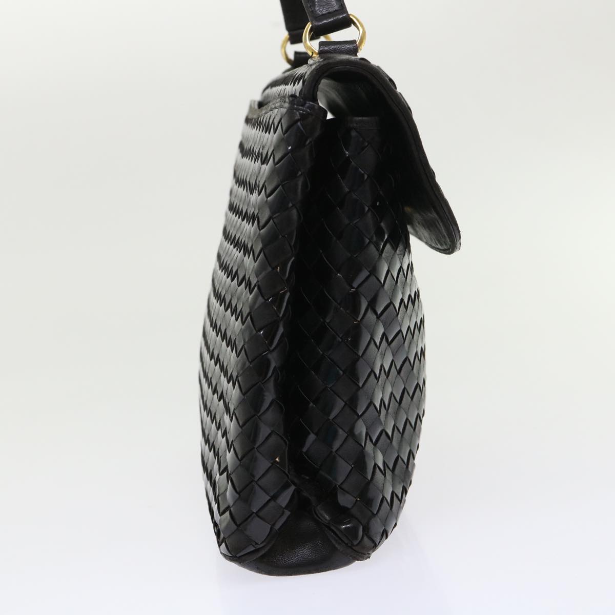 BALLY Hand Bag Leather Black Auth bs6550