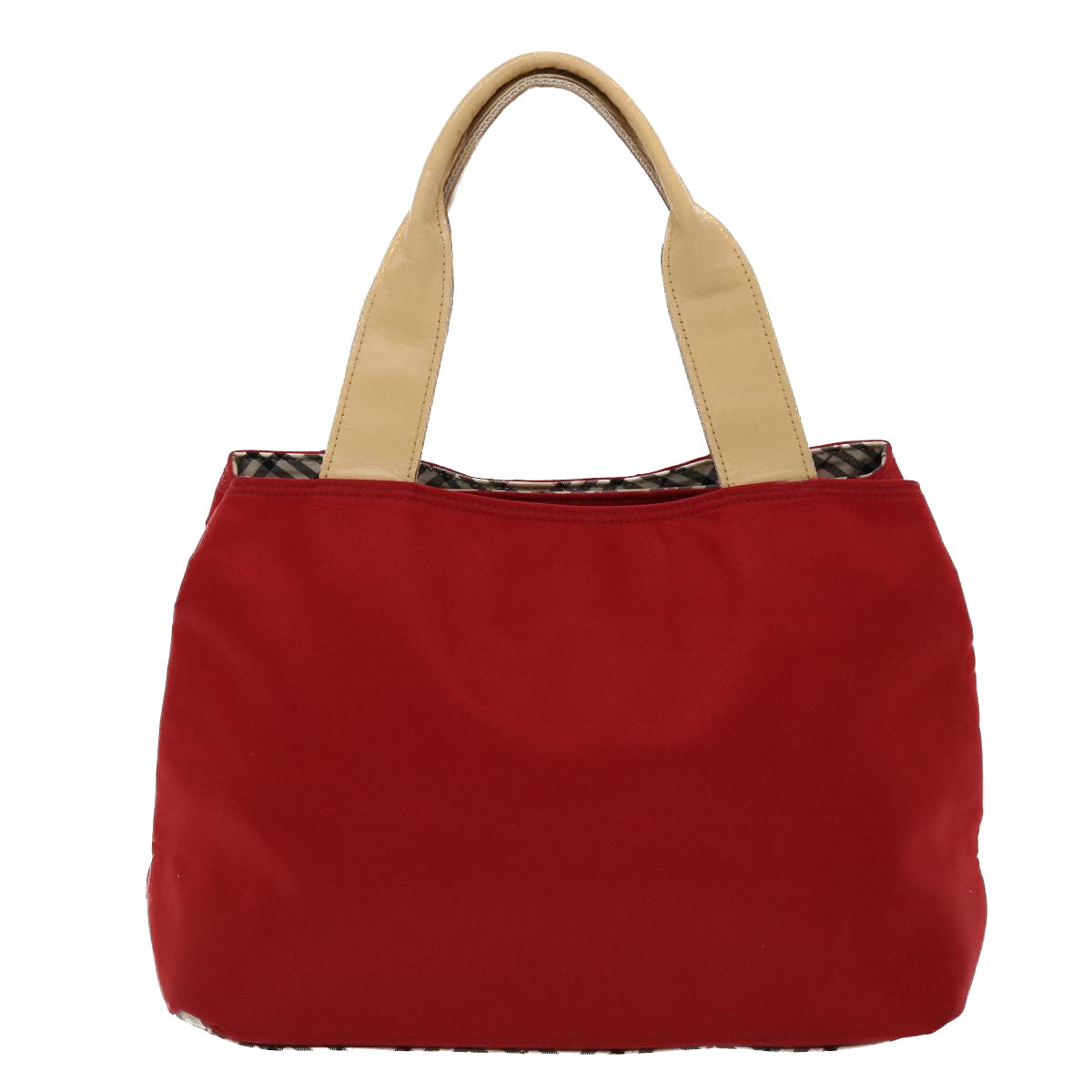 BURBERRY Hand Bag Nylon Red Auth bs6560