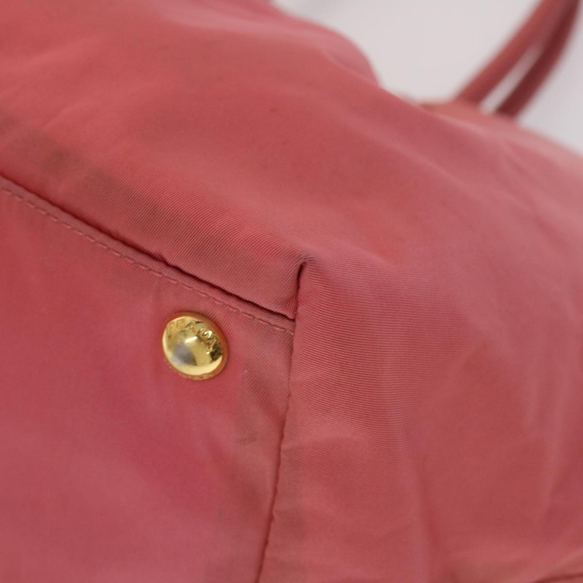 PRADA Ribbon Hand Bag Nylon Pink Auth bs6565