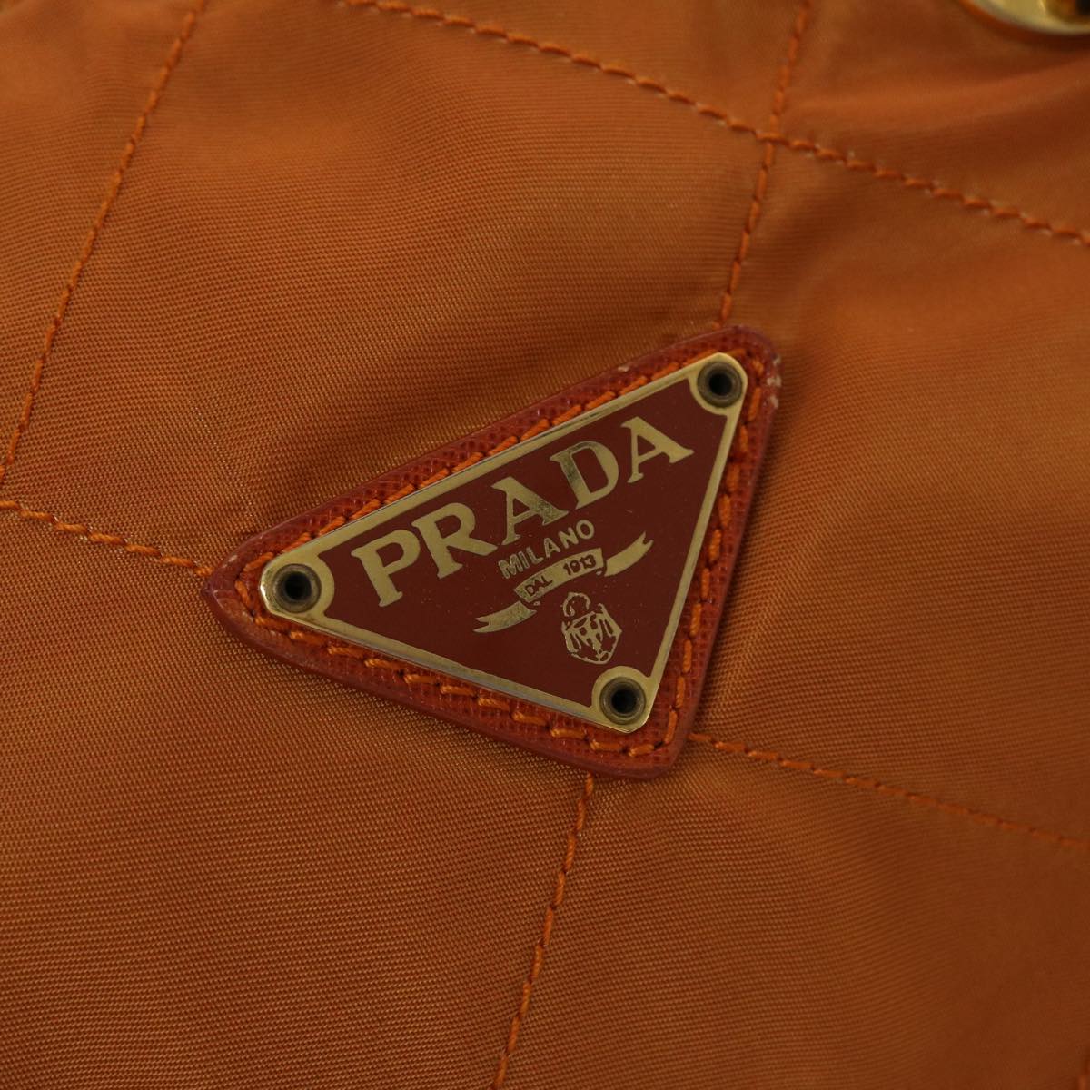 PRADA Chain Boston Bag Nylon Orange Auth bs6566