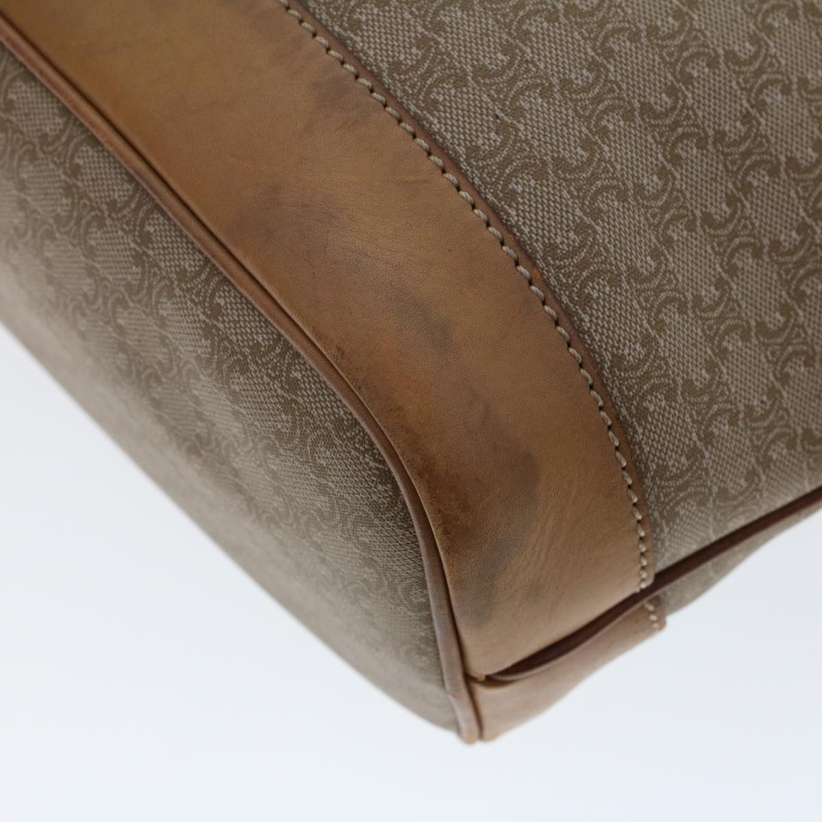 CELINE Macadam Canvas Pouch Shoulder Bag 2Set Beige Auth bs6571