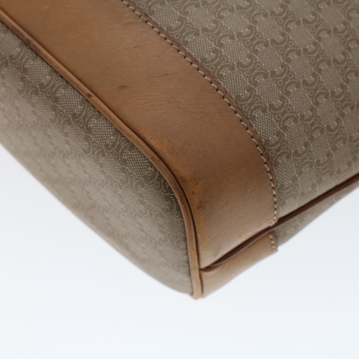 CELINE Macadam Canvas Pouch Shoulder Bag 2Set Beige Auth bs6571