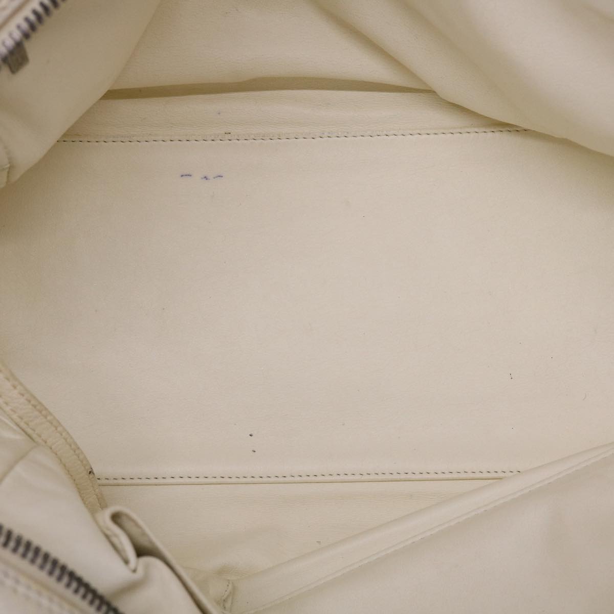 CHANEL Chain Boston Bag Leather White CC Auth bs6591