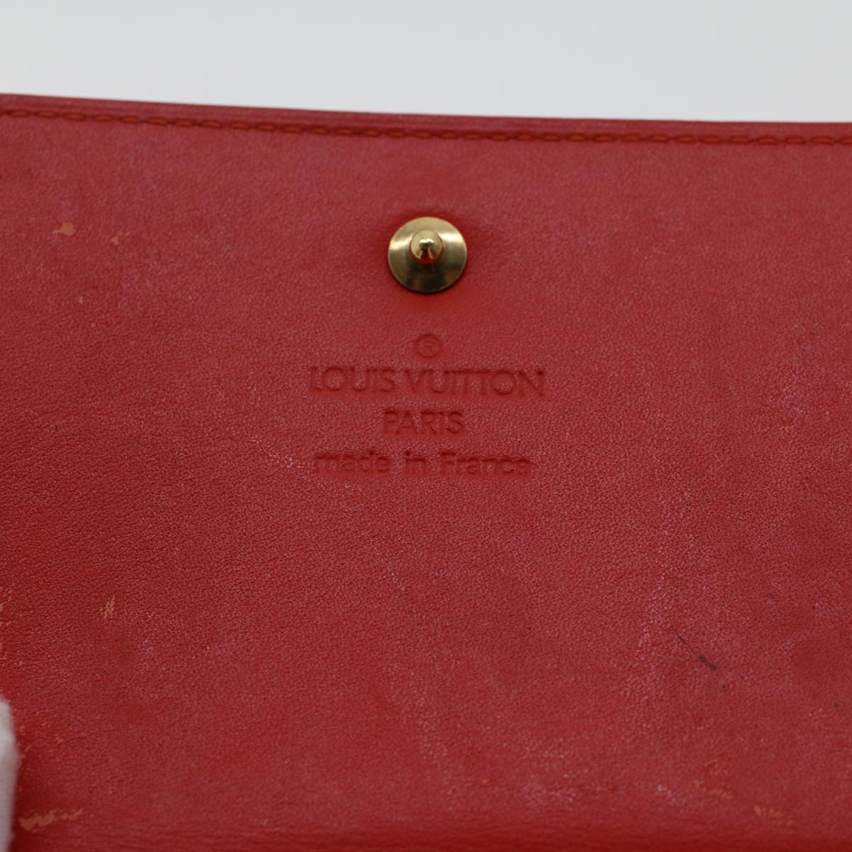 LOUIS VUITTON Monogram Vernis Walker Wallet Red M91153 LV Auth bs6594