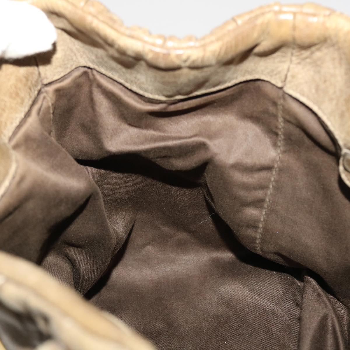 Miu Miu Shoulder Bag Leather 2way Gray Auth bs6601