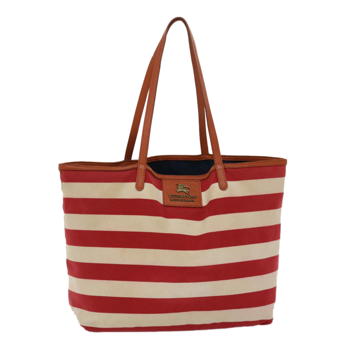 BURBERRY Blue Label Tote Bag Canvas Red White Auth bs6604