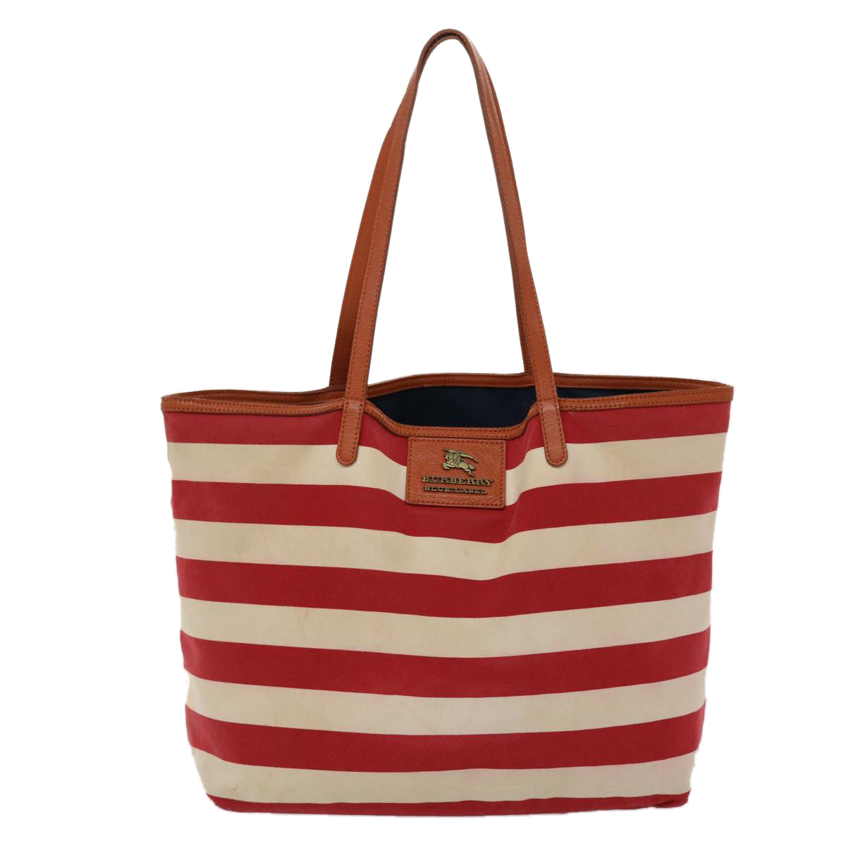 BURBERRY Blue Label Tote Bag Canvas Red White Auth bs6604