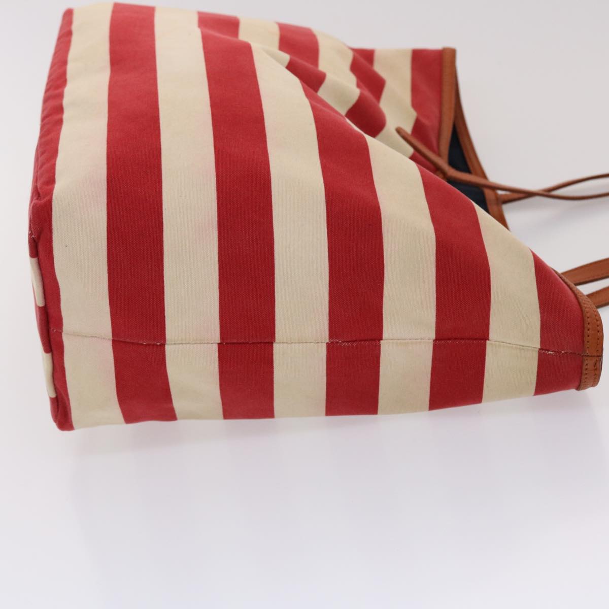 BURBERRY Blue Label Tote Bag Canvas Red White Auth bs6604