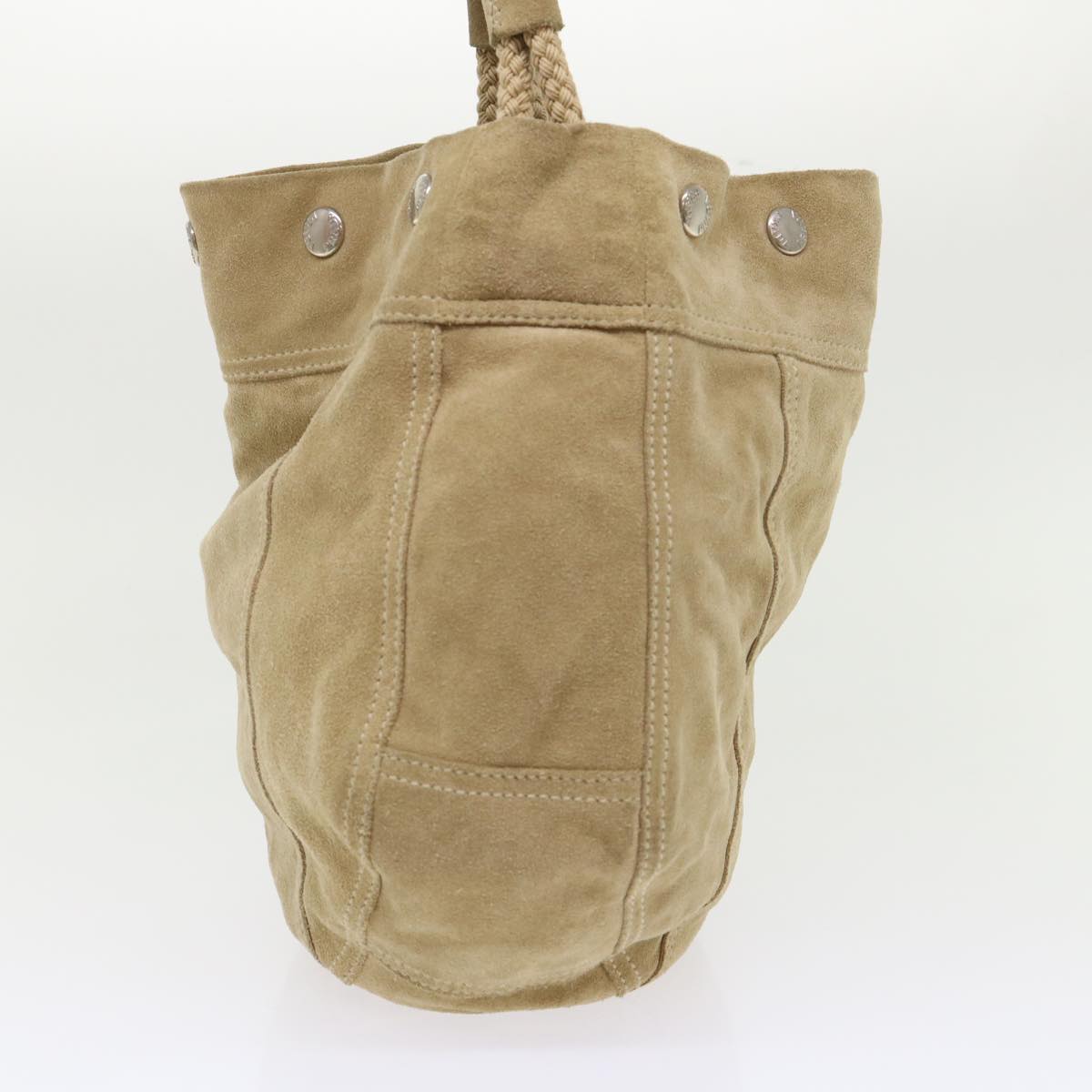 PRADA Shoulder Bag Suede Beige Auth bs6610