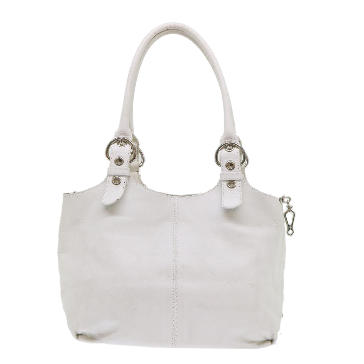 PRADA Shoulder Bag Leather White Auth bs6614