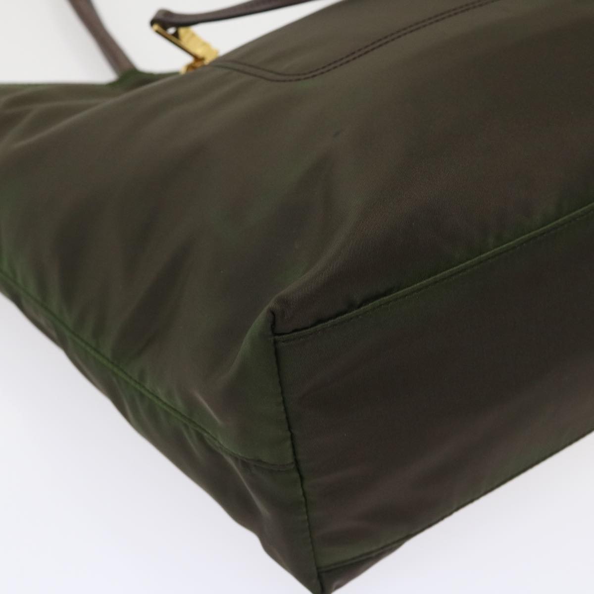 PRADA Tote Bag Nylon Green Auth bs6617