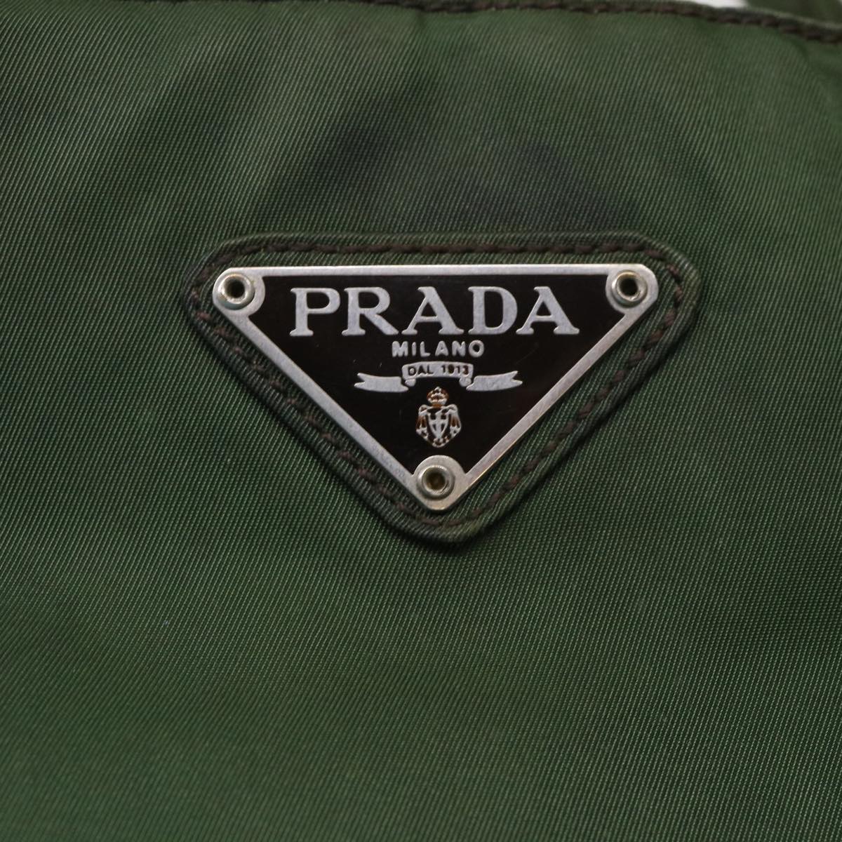 PRADA Hand Bag Nylon Green Auth bs6630