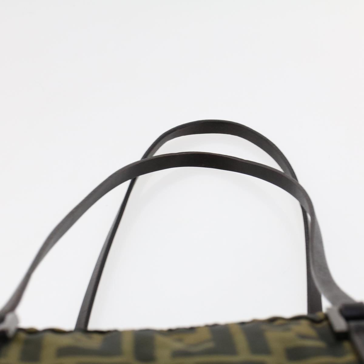 FENDI Zucca Canvas Tote Bag Nylon Brown Black Auth bs6631