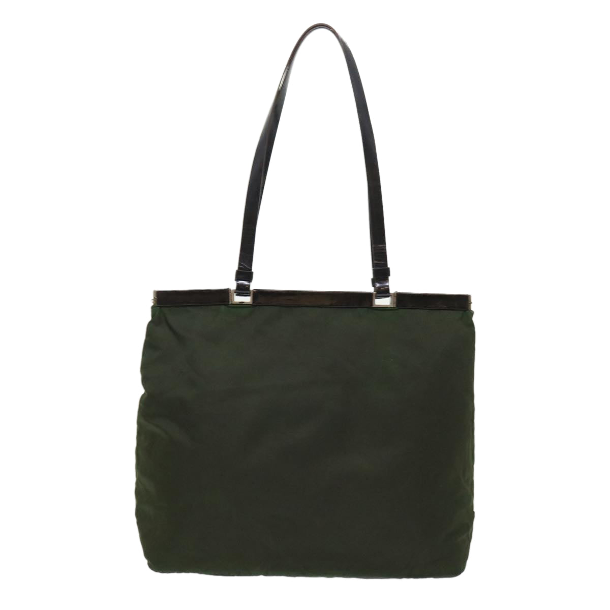 PRADA Shoulder Bag Nylon Leather Green Auth bs6634 - 0