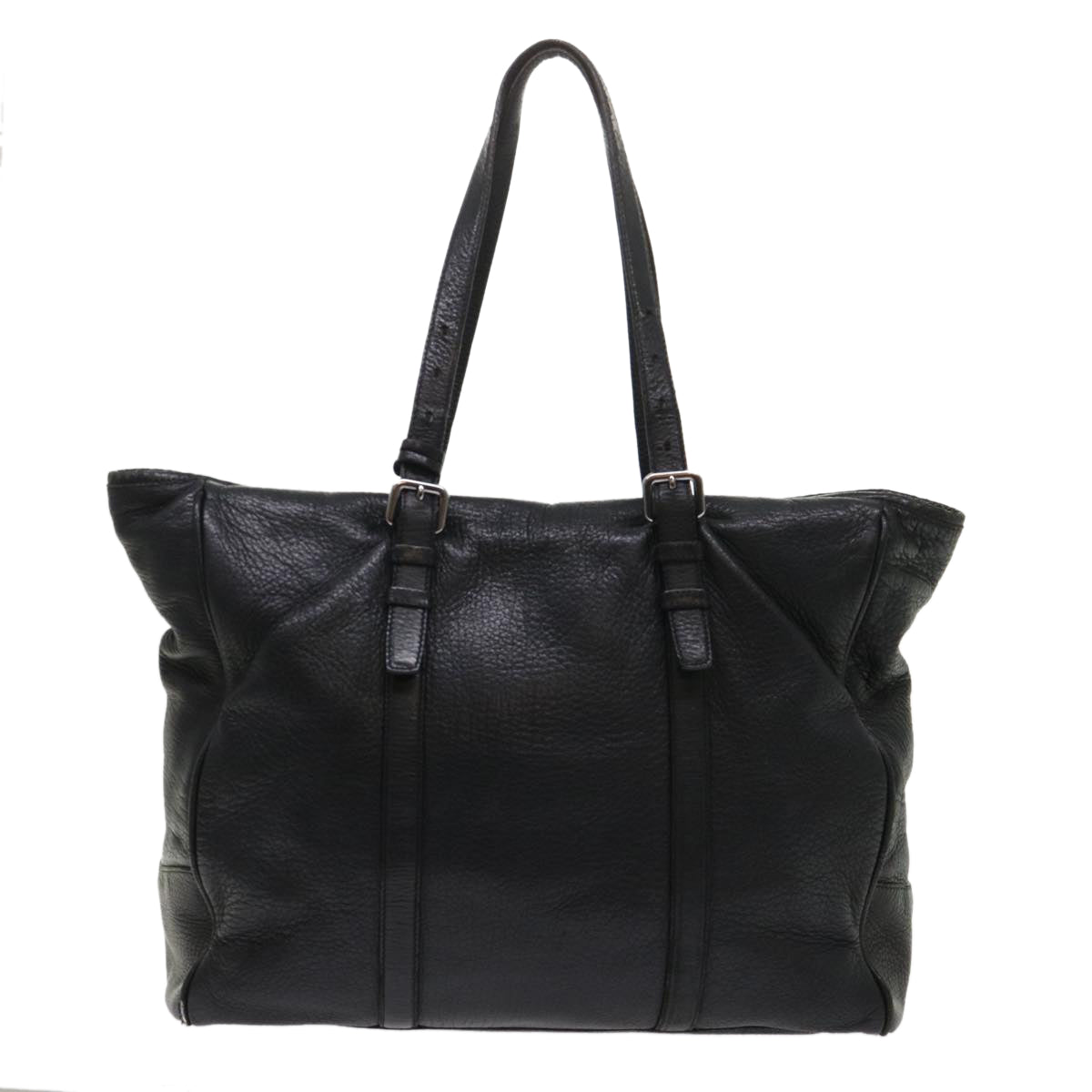PRADA Shoulder Bag Leather Black Auth bs6637