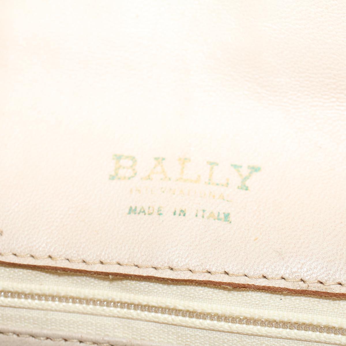 BALLY Chain Shoulder Bag Leather 2Set White Green Auth bs6639