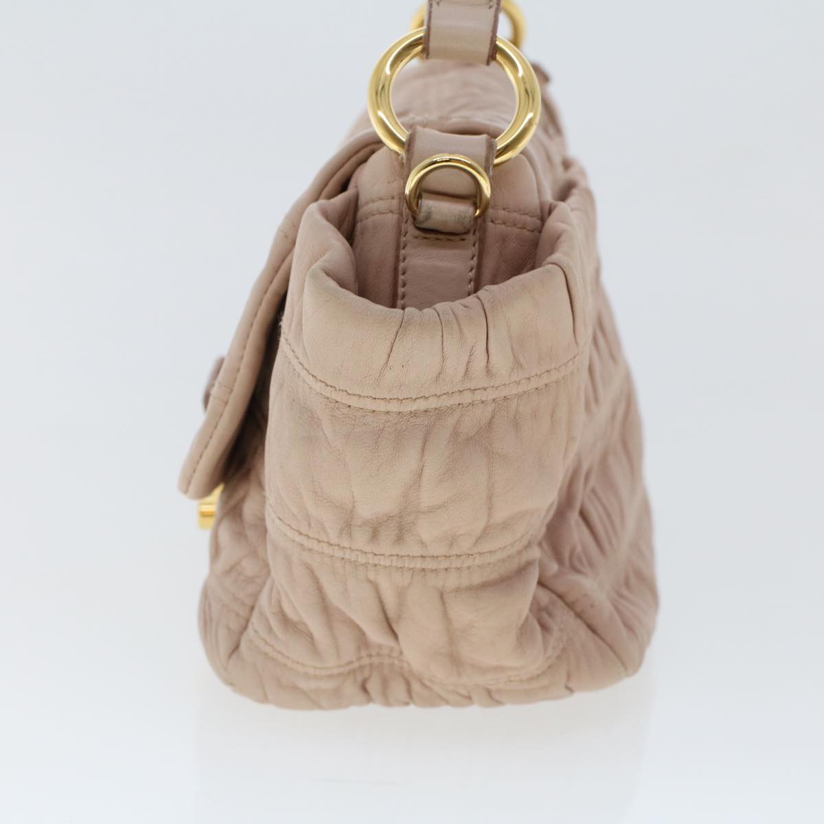 PRADA Shoulder Bag Leather 2way Pink Auth bs6655