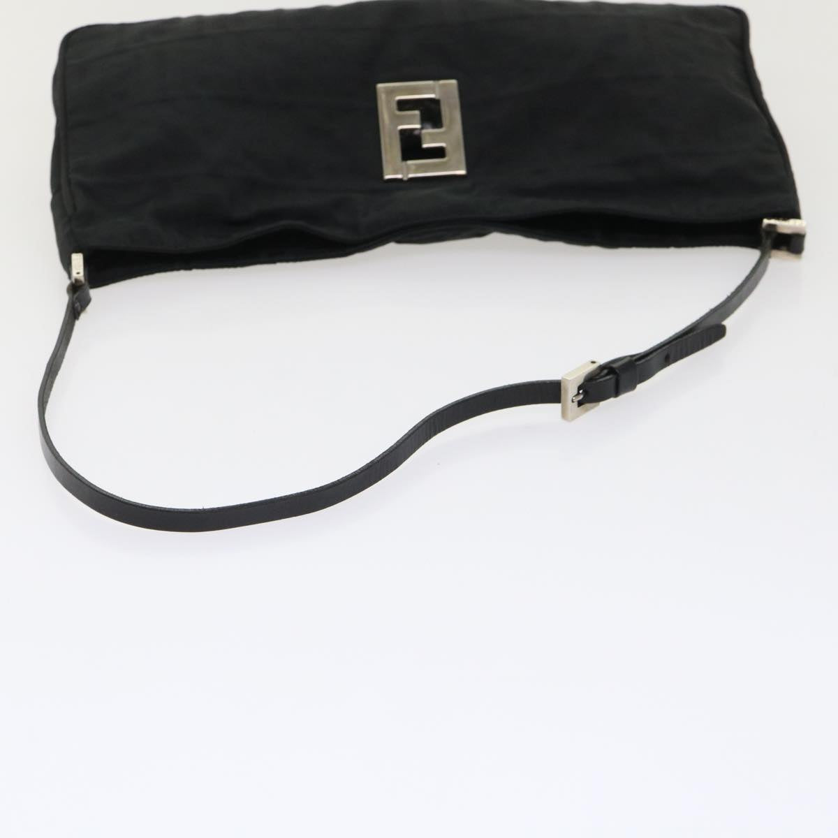 FENDI Zucca Canvas Shoulder Bag Black Auth bs6666