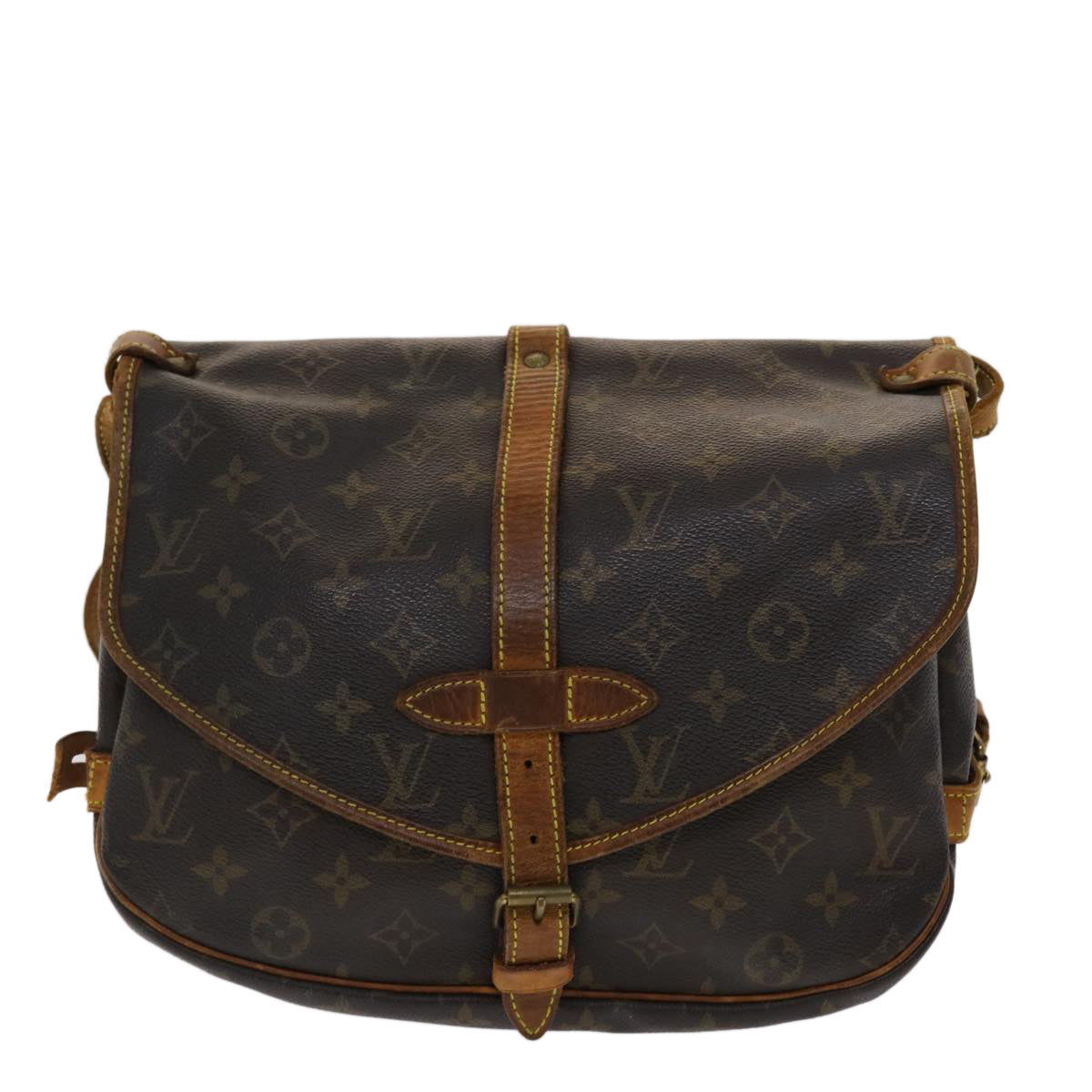 LOUIS VUITTON Monogram Saumur 30 Shoulder Bag M42256 LV Auth bs6705