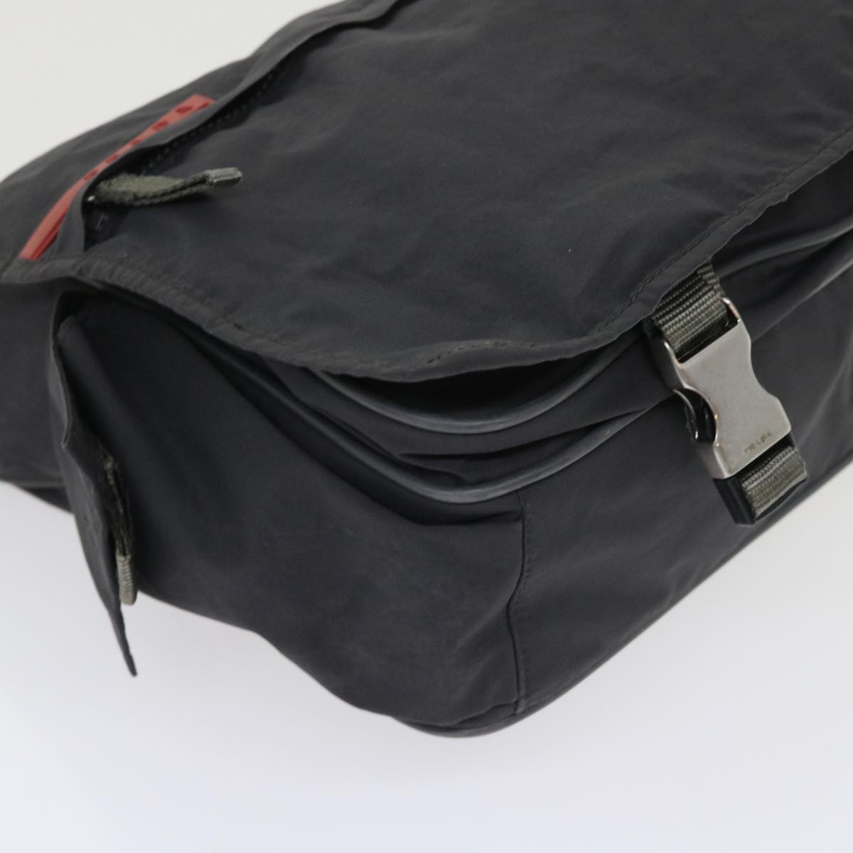 PRADA PRADA Sports Shoulder Bag Nylon Gray Auth bs6714