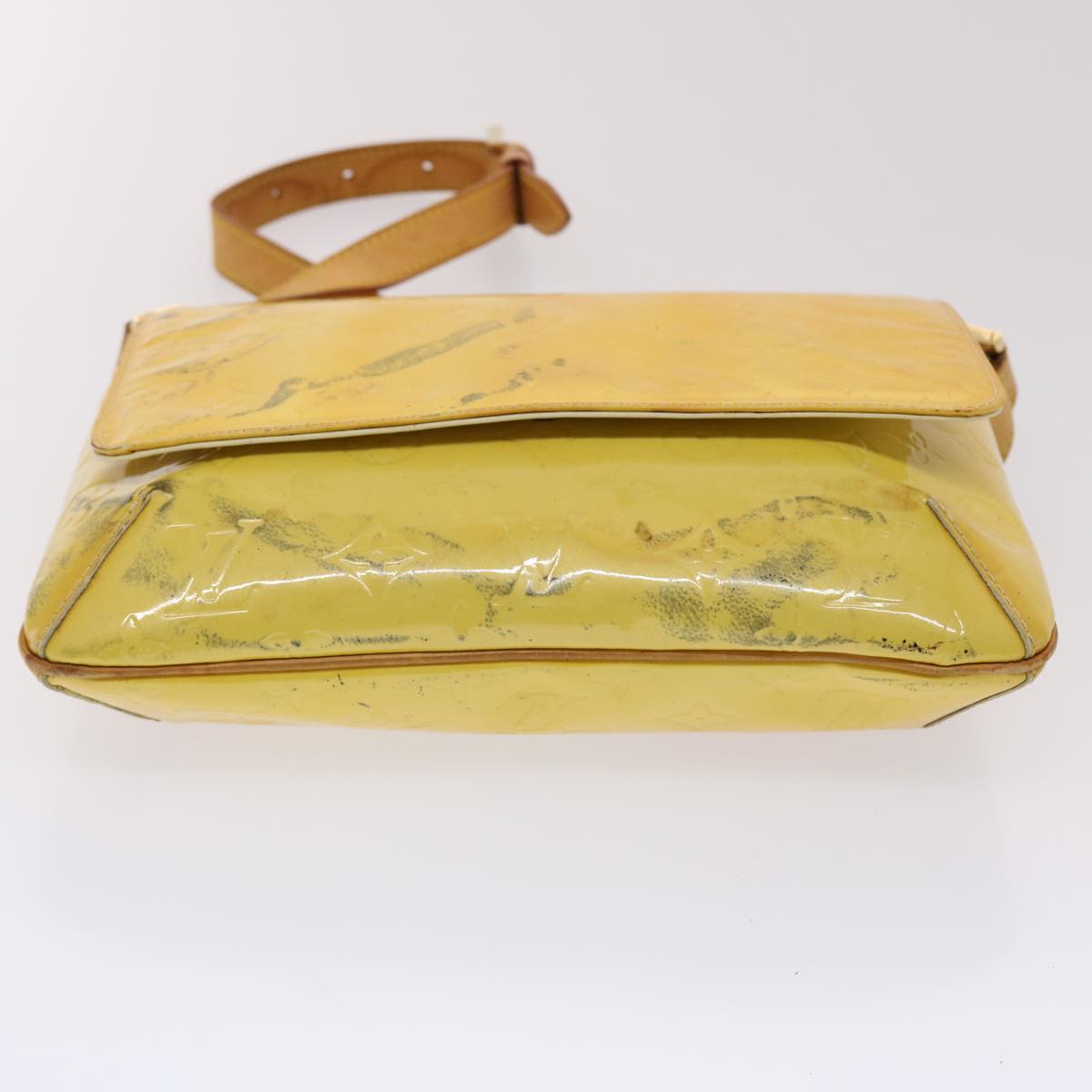 LOUIS VUITTON Monogram Vernis Thompson Street Bag Lime Yellow M91071 Auth bs6717
