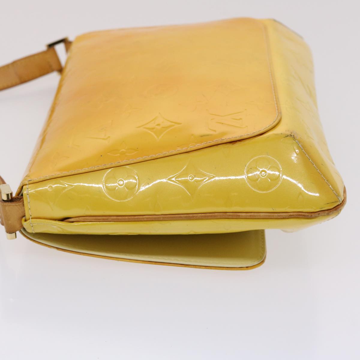 LOUIS VUITTON Monogram Vernis Thompson Street Bag Lime Yellow M91071 Auth bs6717