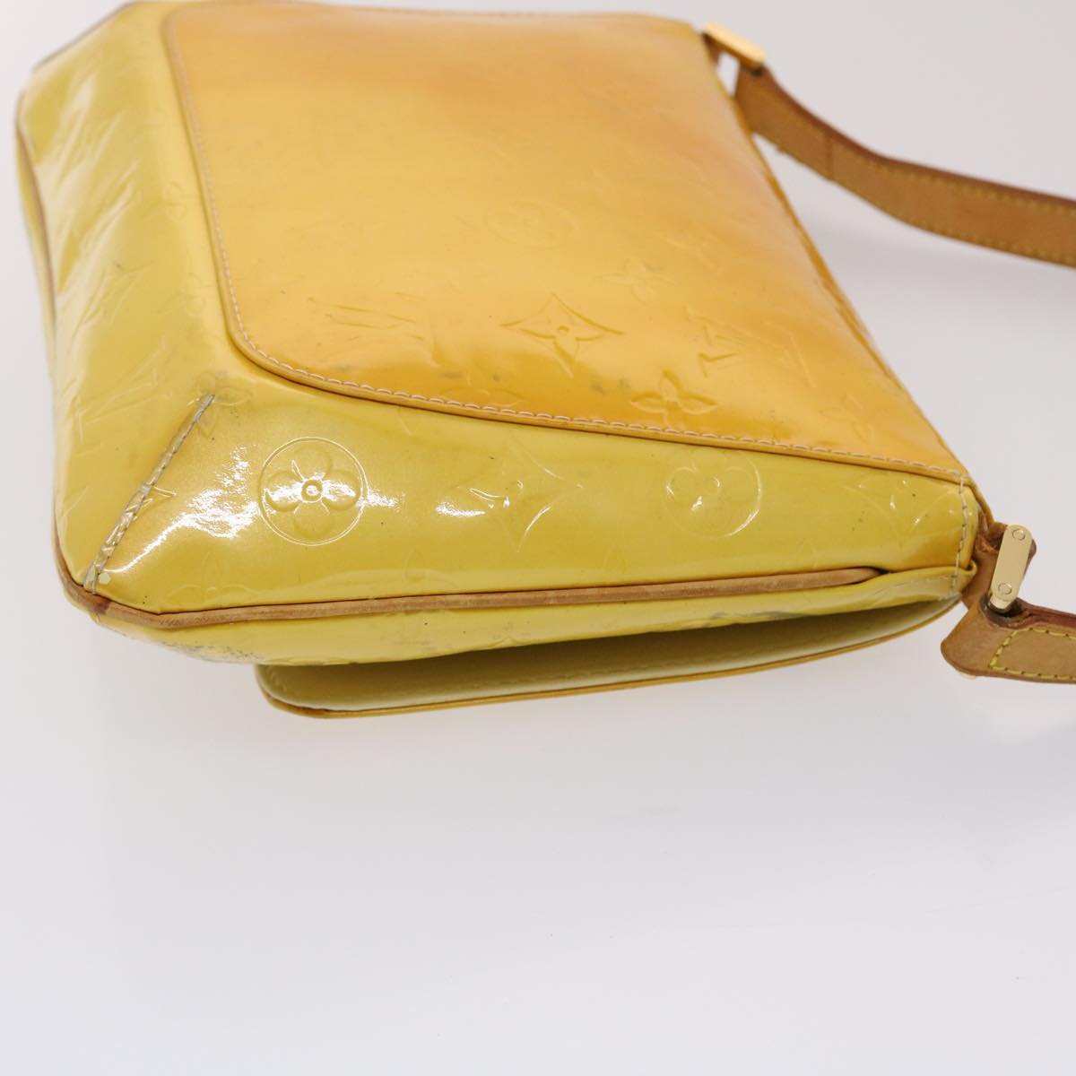 LOUIS VUITTON Monogram Vernis Thompson Street Bag Lime Yellow M91071 Auth bs6717