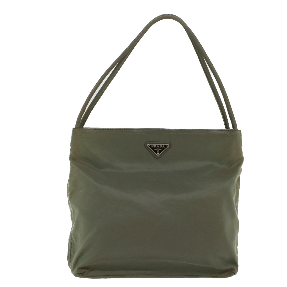 PRADA Shoulder Bag Nylon Gray Auth bs6727