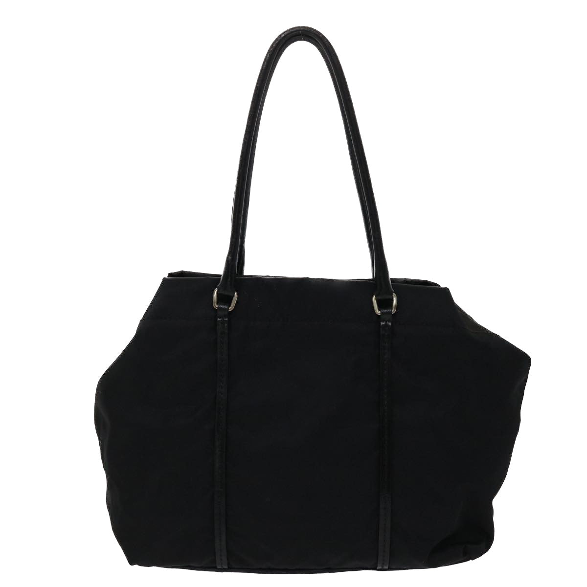 PRADA Shoulder Bag Nylon Leather Black Auth bs6742