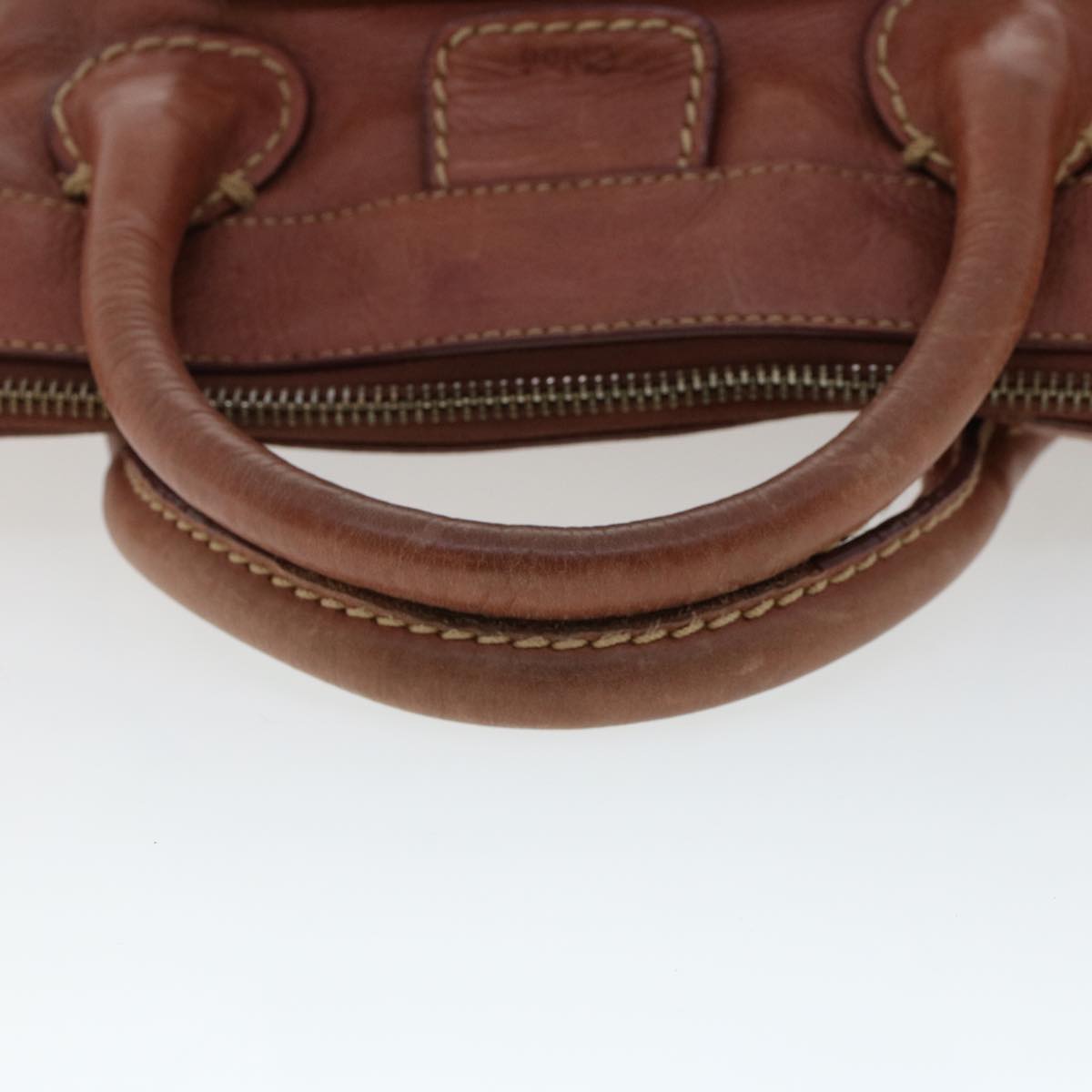Chloe Hand Bag Leather Brown 02-05-53 Auth bs6748