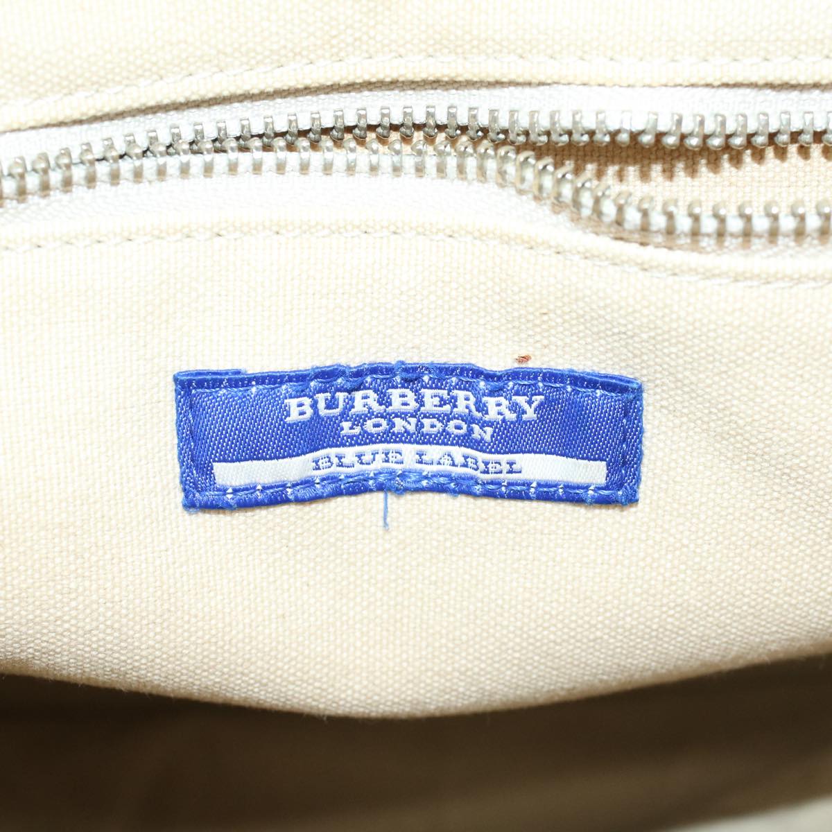 BURBERRY Blue Label Shoulder Bag Canvas Leather Beige Brown Auth bs6752