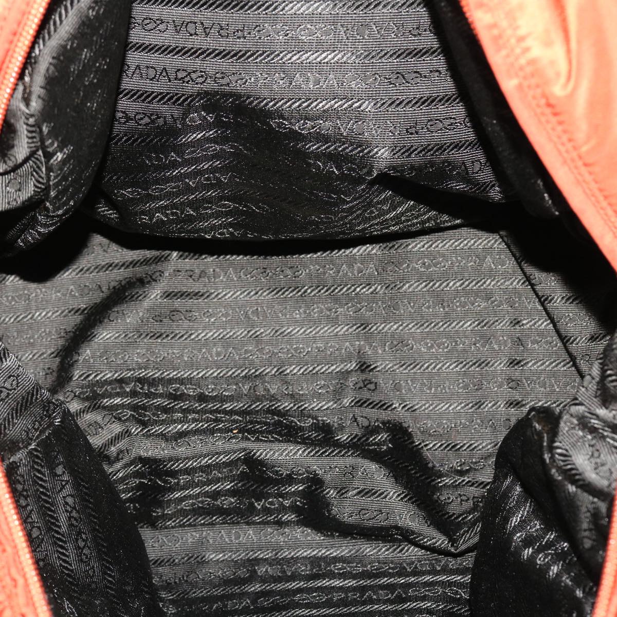 PRADA Hand Bag Nylon Orange Auth bs6760